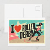 Carte Postale "J'[Aime] Roller Derby" (Devant / Derrière)
