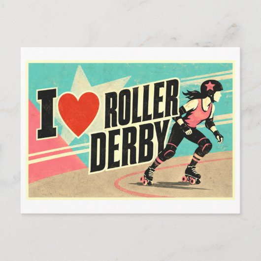 Carte Postale "J'[Aime] Roller Derby" (Devant)