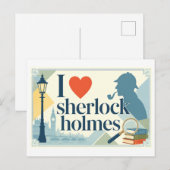 Carte Postale "J'[aime] Sherlock Holmes" (Devant / Derrière)