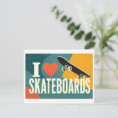 Carte Postale "J'[Aime] Skateboards" (Debout devant)