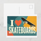 Carte Postale "J'[Aime] Skateboards" (Devant / Derrière)