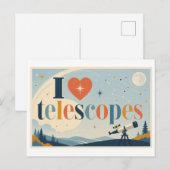 Carte Postale "J'[Aime] Téléscopes" (Devant / Derrière)