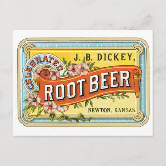Carte Postale J. B. Dickey Root Beer Newton Kansas Vintage Label