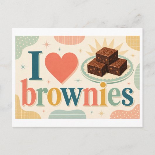 Carte Postale "J'[Cœur] Brownies" (Devant)