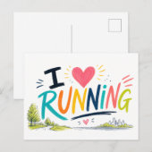 Carte Postale "J'[Cœur] Courir" (Devant / Derrière)