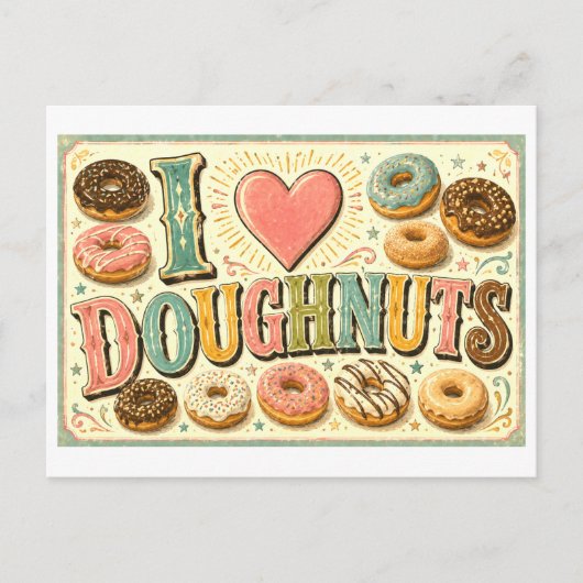 Carte Postale "J'[cœur] Donuts" (Devant)
