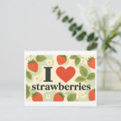 Carte Postale "J'[Cœur] Les Fraises" (Debout devant)