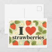 Carte Postale "J'[Cœur] Les Fraises" (Devant / Derrière)