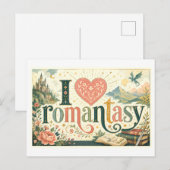 Carte Postale "J'[Cœur] Romantasy" (Devant / Derrière)