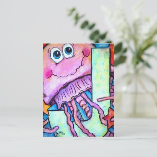 Carte Postale J est pour la méduse (Debout devant)