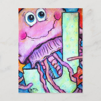 Carte Postale J est pour la méduse