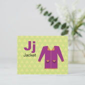 Carte Postale J est pour Veste - Alphabet Flash Card (Debout devant)