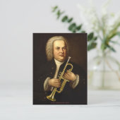 Carte Postale J.S. Bach avec trompette (Debout devant)