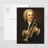 Carte Postale J.S. Bach avec trompette (Devant / Derrière)