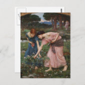 Carte Postale J.W. Waterhouse Gather Ye Rosebuds (Devant / Derrière)
