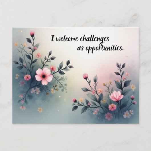 Carte Postale J'accueille les défis comme une affirmation d'oppo (Devant)