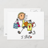 Carte Postale J'achète des t-shirts et des cadeaux (Devant / Derrière)