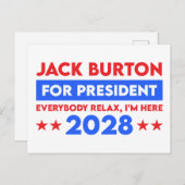 Carte Postale Jack Burton Pour Président 2028 (Devant / Derrière)