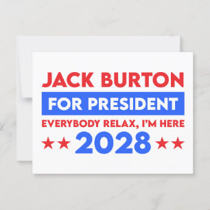 Carte Postale Jack Burton Pour Président 2028
