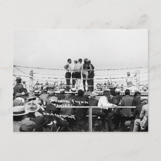 Carte Postale Jack Johnson vs. Fireman Jim Flynn Boxing : 1912 (Devant)