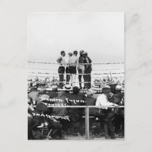 Carte Postale Jack Johnson vs Fireman Jim Flynn Boxing : 1912