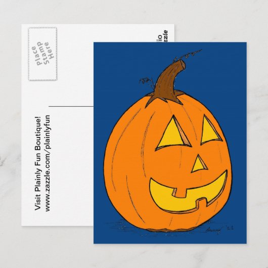Carte postale Jack o' Lantern Blue (Devant / Derrière)
