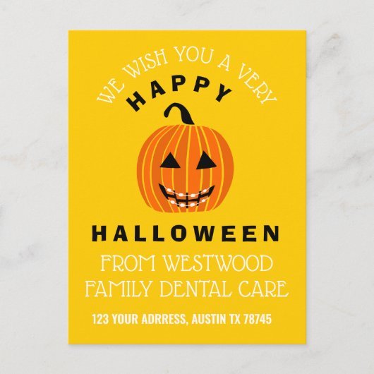 Carte Postale Jack-o'-lantern d'Halloween avec bracelets - Jaune (Devant)