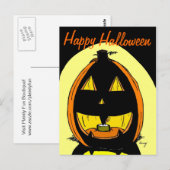 Carte postale Jack o' Lantern "Happy Halloween" (Devant / Derrière)