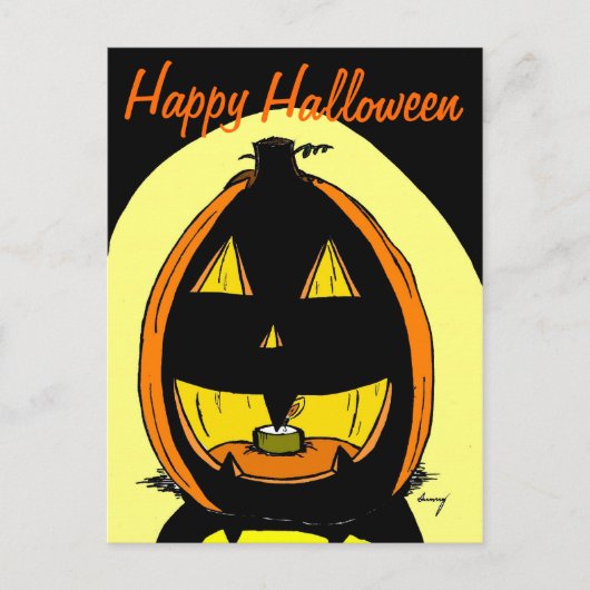 Carte postale Jack o' Lantern "Happy Halloween" (Devant)