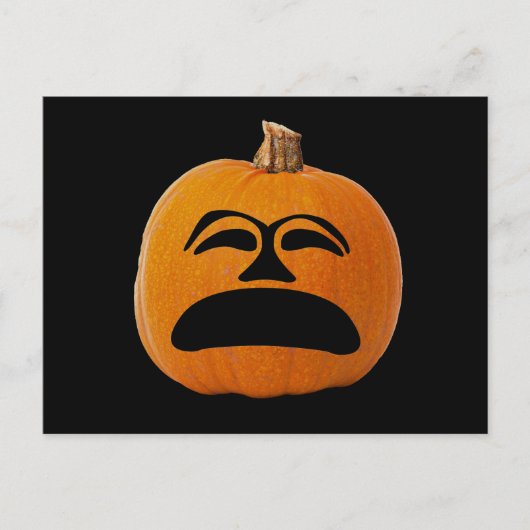 Carte Postale Jack o' Lantern Malheureux Face, Citrouille d'Hall (Devant)