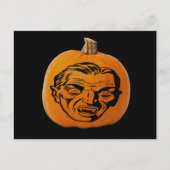 Carte Postale Jack o' Lantern Vampire Face, Citrouille d'Hallowe (Devant)