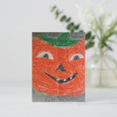 Carte Postale Jack-O-Lantern Vintage Childs Drawing (Debout devant)