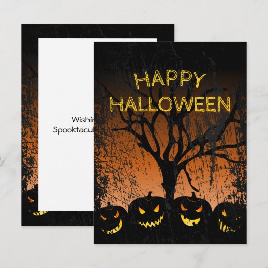 Carte postale Jack-o-lanterne Éffrayant Arbre Hall (Devant / Derrière)