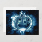 Carte Postale jack-o-lanterne sous la pluie (Devant / Derrière)