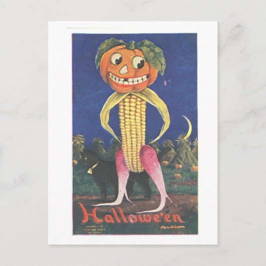 Carte postale Jack-o-lanterne Vintage bizarre (Devant)