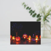 Carte Postale Jack-O Lanterns À La Nuit Effrayant Halloween (Debout devant)