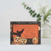 Carte Postale Jack O'Lantern Citrouille Owl Stars (Debout devant)