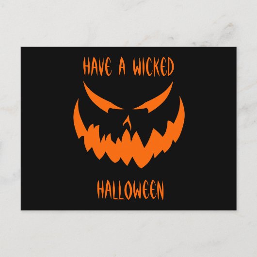 Carte Postale Jack-O'Lantern Face II, Orange (Devant)