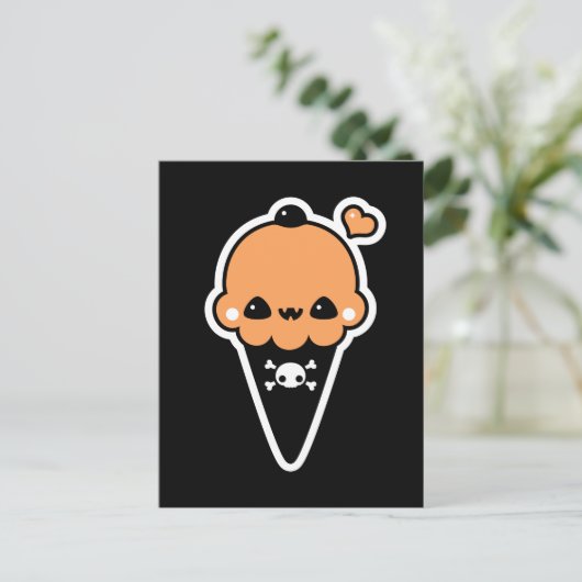Carte Postale Jack O'Lantern Ice Cream Cone (Debout devant)