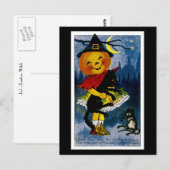 Carte Postale Jack o'Lantern sorcière (Devant / Derrière)