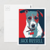 Carte Postale Jack Russel Terrier Parodie de l'espoir politique (Devant / Derrière)