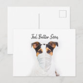 Carte Postale Jack Russell en bandana masque rétabli (Devant / Derrière)