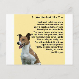 Carte Postale Jack Russell - Poème de la tante