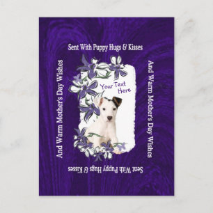 Carte Postale Jack Russell Puppy Jolies Fleurs Customisent