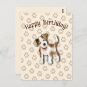 Carte Postale Jack Russell Terrier Joyeux anniversaire modifiabl (Devant / Derrière)