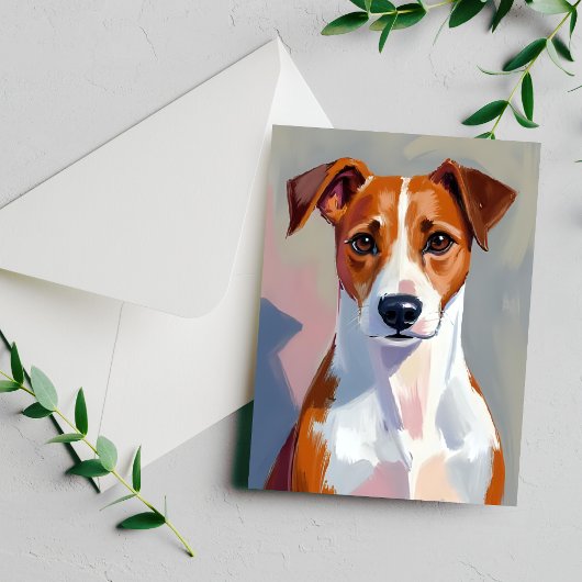 Carte Postale Jack Russell Terrier Peinture chien animal