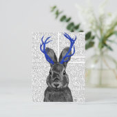 Carte Postale Jackalope aux bois bleus (Debout devant)