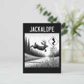 Carte Postale Jackalope Qui Traverse Une Ancienne Route Dirt (Debout devant)