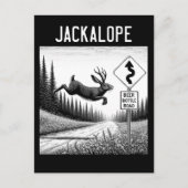 Carte Postale Jackalope Qui Traverse Une Ancienne Route Dirt (Devant)