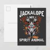 Carte Postale Jackalope Spirit Animal Jackrabbit Antelope Horns (Devant / Derrière)